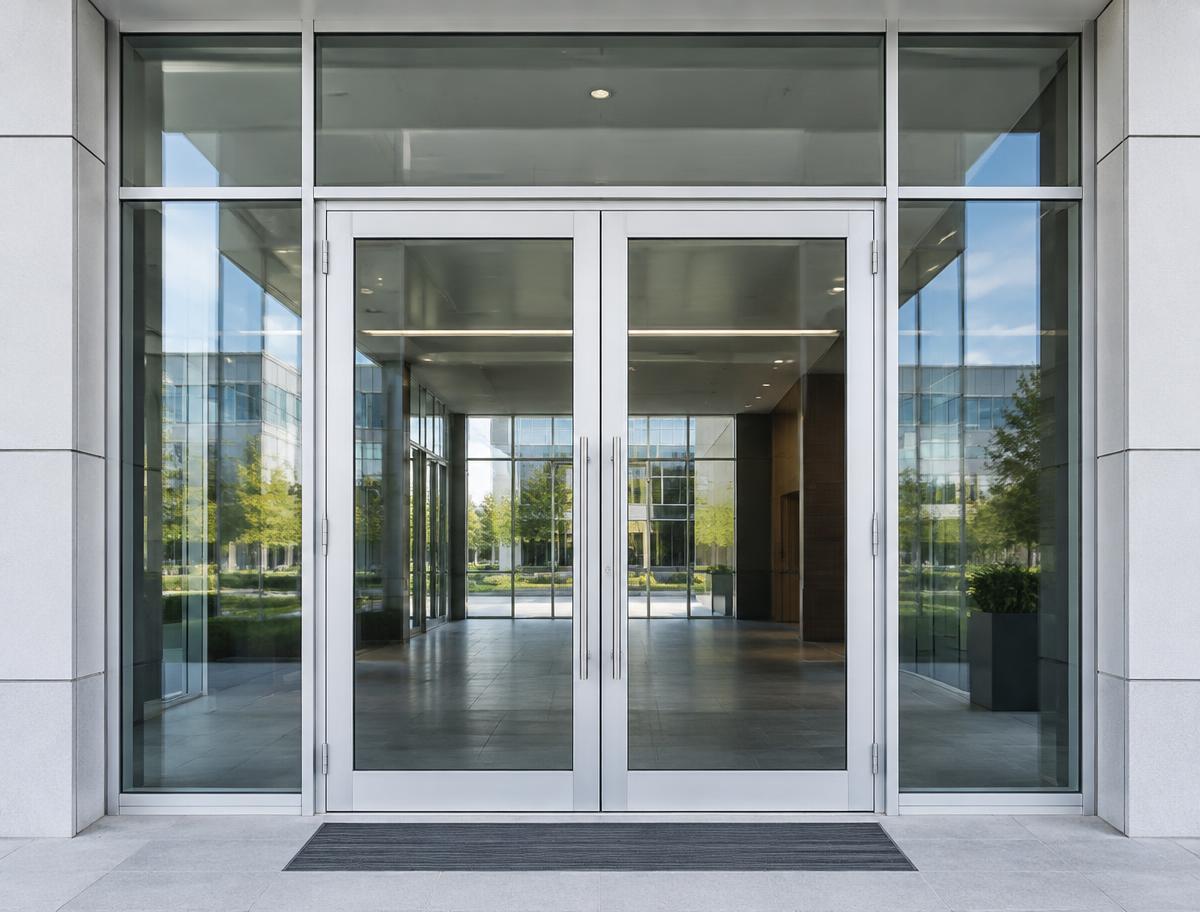 Commercial Pivot Entrance Door Installation